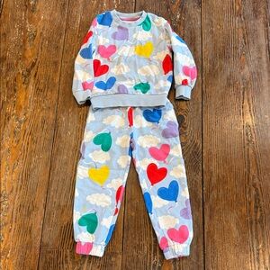 Mini Boden Rainbow Balloon Sweatsuit Set